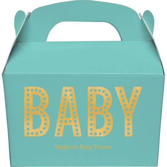 Polka Dot Baby Gable Favor Boxes